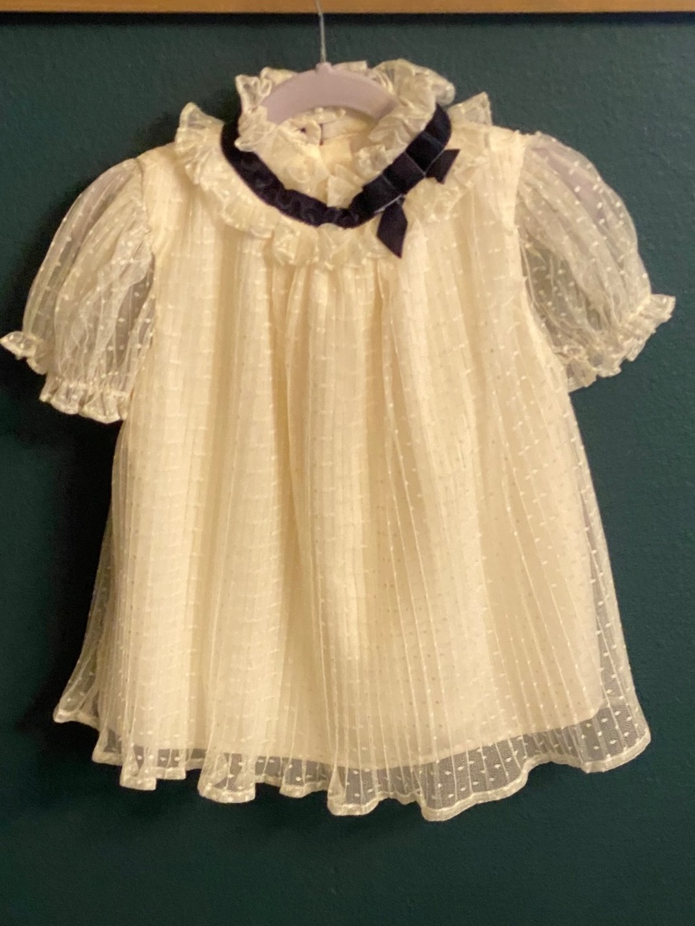 Janie and Jack white knit organza blouse - EUC